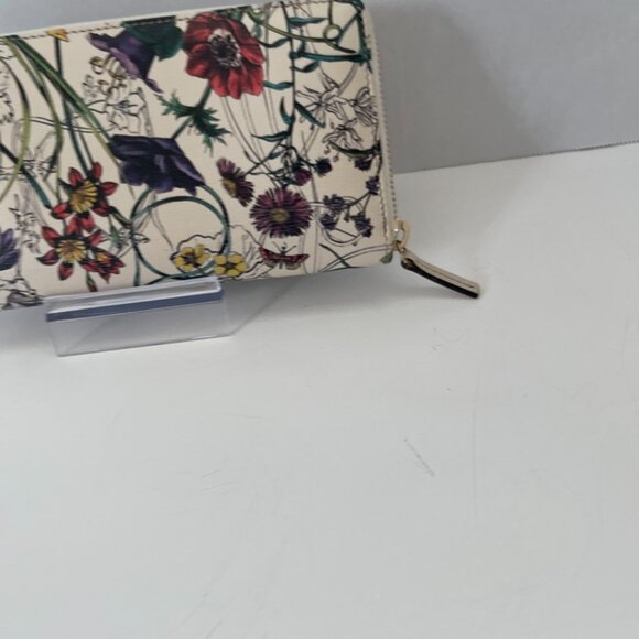 Gucci Flora Long Wallet Purse Zip-Around Leather Authentic *RARE* (169652) - Picture 5 of 8